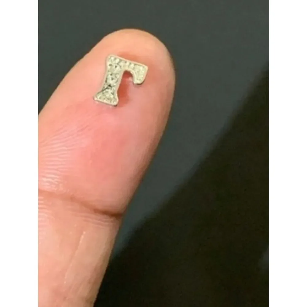 Tau Charm with Rhinestones For Floating Lockets